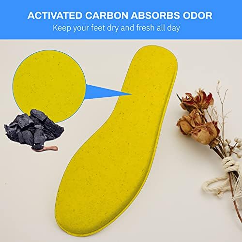 LTOHOE Memory Foam Insoles for Men - Replacement Shoe Insoles for Running, Hiking, Sneaker, Shock Absorbing, Comfort Inner Soles, 8mm Black, US 10 LTOHOE