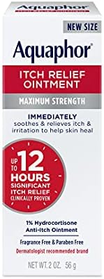 Aquaphor Itch Relief Ointment (Мазь), Maximum Strength 1% Hydrocortisone, Relieves Itch from Skin Irritation, Insect Bites, Psoriasis, Skin Rashes, Eczema, & Poison Ivy, 2 oz (Унции) Aquaphor