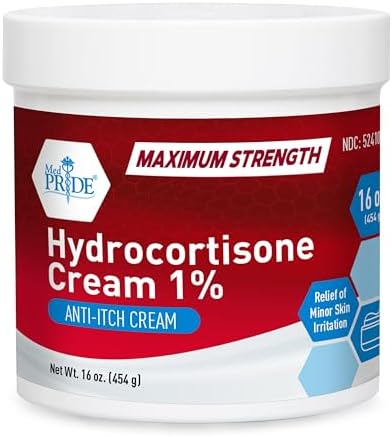 Medpride 1% Hydrocortisone Cream - Maximum Strength Itch Relief for Mosquito Bites, Eczema, Dermatitis - 16 oz MED PRIDE