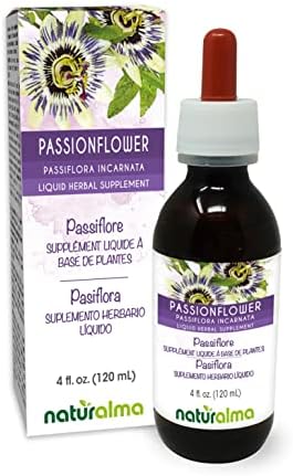 Naturalma Passionflower (Passiflora incarnata) herb with Flowers Alcohol-Free (Безалкогольный) Tincture - 4 fl oz Liquid Extract (Жидкий экстракт) in Drops (Капли) - Herbal Supplement - Vegan Naturalma