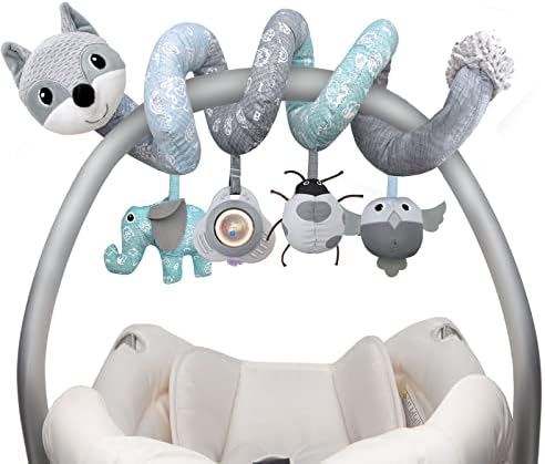 Car Seat Toys Newborn Toys Stroller Toys, Baby Toys 0-3 Months Infant Toys 0-6 Months, Baby Sprial Toys for Carseat Stroller Crib with Music Rattle, Baby Toys for 0 3 6 9 12 Boys Girls Enfants MONSTIME