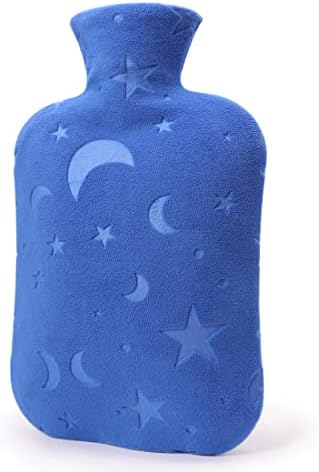 Hot Water Bottle with Soft Cover, 2L Hot Water Bag for Menstrual Cramps, Neck and Shoulder Pain Relief, Hot and Cold Therapies, Hand Feet Warmer, Blue DICEVER