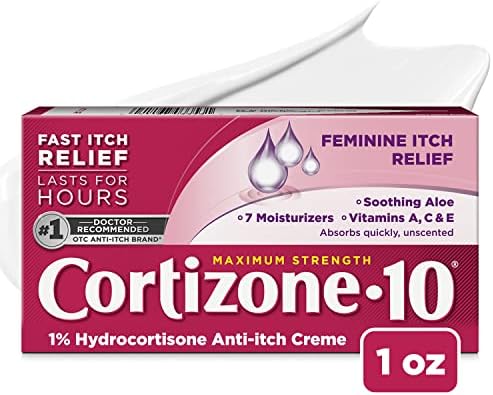 Cortizone 10 Maximum Strength Feminine Itch Cream, 1% Hydrocortisone, 1 oz. Cortizone 10