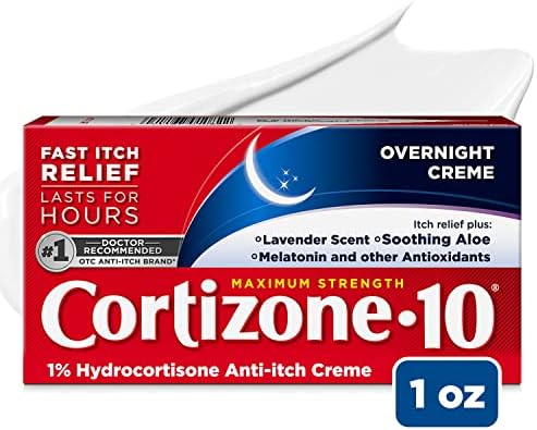 Cortizone 10 Maximum Strength Overnight Anti-Itch Cream, 1% Hydrocortisone Creme, Lavender Scent, 1 oz. Cortizone 10