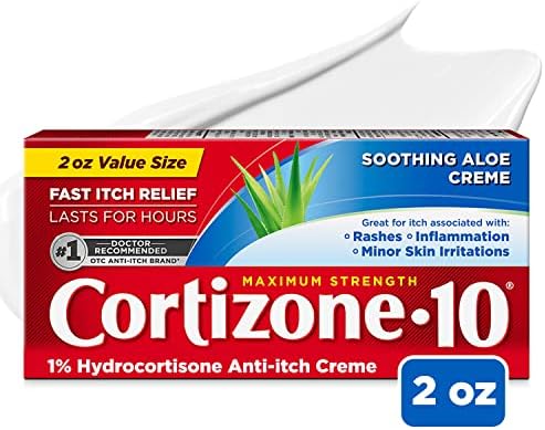 Cortizone 10 Maximum Strength Anti-Itch Cream with Soothing Aloe, 1% Hydrocortisone Creme, 2 oz. Cortizone 10