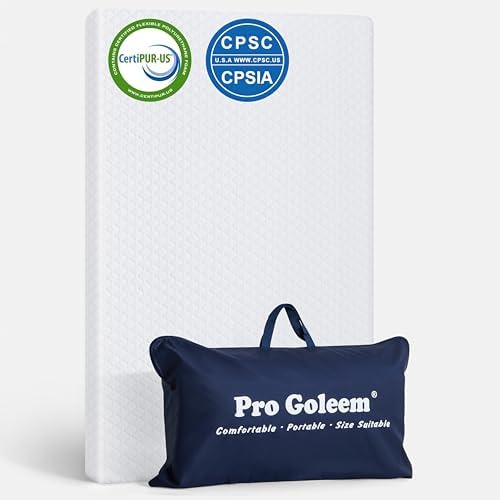 Pro Goleem Pack and Play Mattress (38’’x26’‘x1.5''), Waterproof Pack n Play Mattress Pad, Soft Playard Mattress Playpen Mattress Mini Crib Mattress for Babies and Toddlers Pro Goleem