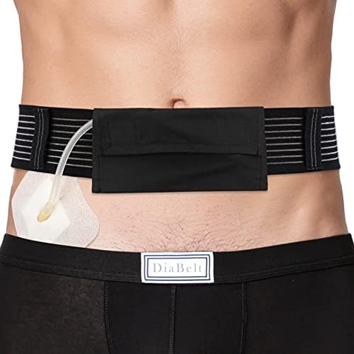 Breathable PD Belt Peritoneal Dialysis Catheter Holder G Tube Pouch for Gastrostomy Gtube Peg Feeding Tube Supplies Adults Women Men Black Small DiaBelt