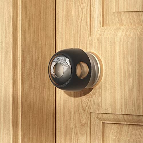 EUDEMON 4 Pack Updated Door Knob Cover Baby Safety Door Lock Childproof Safety Cover Door Handle Cover for Kids Safety (Clear-Black) EUDEMON