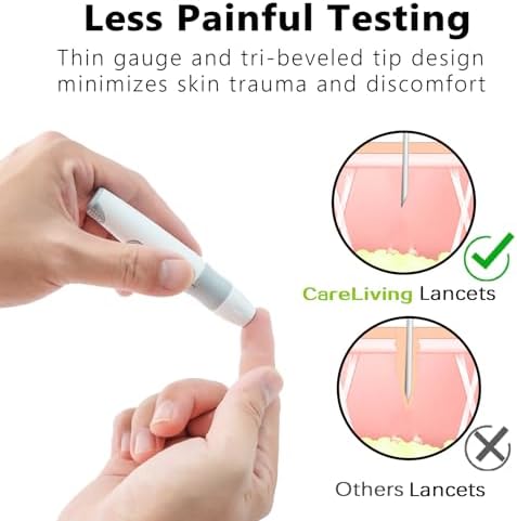 Lancets for Diabetes Testing - 28 Gauge Diabetic Lancets for Blood Testing and Glucose Testing - Fits Most Lancing Devices - 310 Count (Colourful) CARELIVING