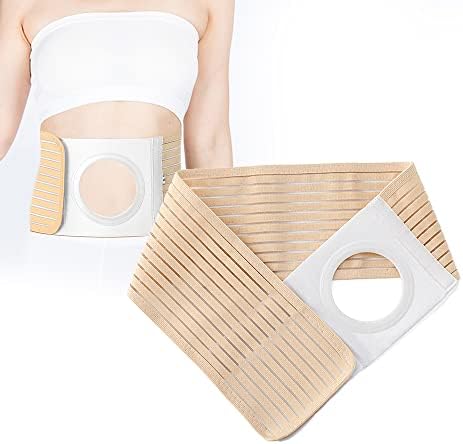 Ostomy Belt, Ostomy Supplies Ostomy Hernia Support Belt for Men/Women, Elastic Abdominal Support Belt Preventing The Stoma Hernia and Reinforce Colostomy Bags - L Heagimed