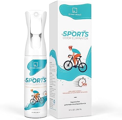 Sports Odor Eliminator - Unscented Deodorizer Spray (Спрей) for Sneakers, Bowling Shoes, Hockey Gear, Helmets, and Ice Skates - 9 Fl Oz (266 ml) Dynamic Element