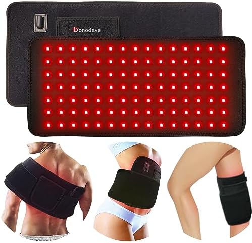 Red Light Therapy Infrared Light Therapy Pad for Body Pain NIR Deep Therapy for Back Knee Hands Feet Relief Portable 660nm 850nm Home Heating Light Therapy Wrap Belt Gift for Women Men Bonodave