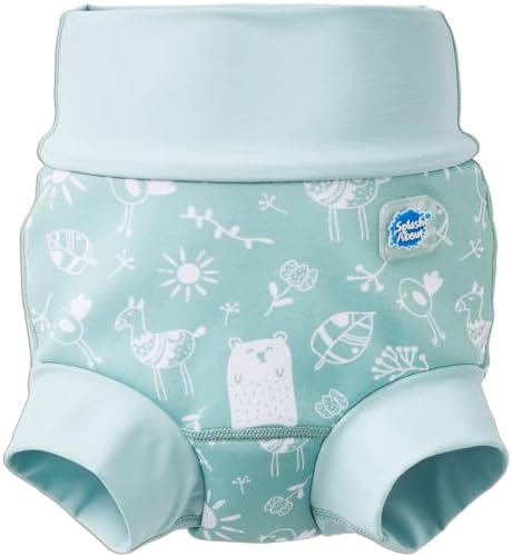 Splash About Happy Nappy Duo Reusable Swim Diaper with Silver Lining (Sunny Bear, 6 M to 12 M) Splash About