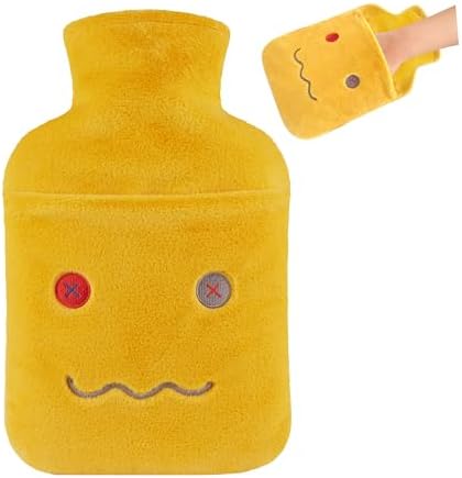 samply Hot Water Bottle with Cover - 2L Hot Water Bag with Hand Pocket, for Hand Feet Warmer, Pink Samply