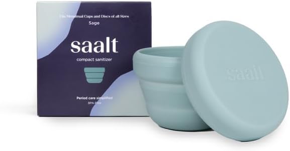 Saalt Compact Sanitizer - Easy Sanitization for Menstrual Cup Or Menstrual Disc - Microwavable - Reusable - Good for Camping, Dorms, or Office Saalt