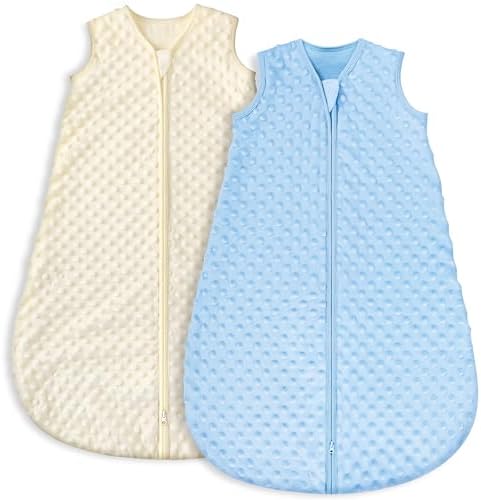 Yoofoss Baby Sleep Sack 6-12 Months Long Sleeve Wearable Blanket Baby 100% Cotton 2-Way Zipper 0.5 Tog Infants Sleeping Sack, Lightweight(Medium) Yoofoss