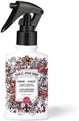 Sole-Pourri Shoe + Foot Funk-Fighting Odor Freshener Spray (Спрей), Cedarwood Eucalyptus, 3.4 Fl Oz Poo-Pourri