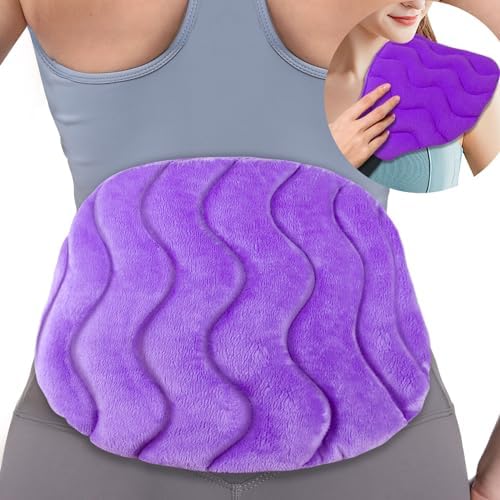 Large Microwave Heating Pad for Back Pain Relief, Microwavable Neck Shoulder Wrap, Moist Heat for Cramps, Menstrual, Waist, Stomach, Lumbar, Muscle Spasms, Unscented Hot Warm Pack, Gray AiricePac