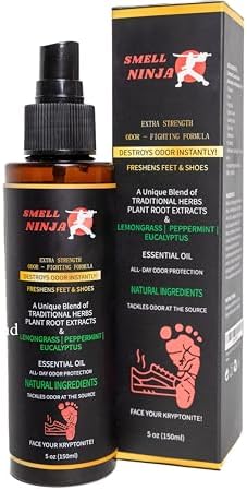 SMELL NINJA - for STUBBORN CAR ODORS, SMELLY SHOES AND SWEATY FEET. A Blend of Unique Herbs & Oils formulated to eliminate strong Odors. Natural Antiperspirant Fast Acting Deodorizer Odor Remover AB ARIIT BLISS