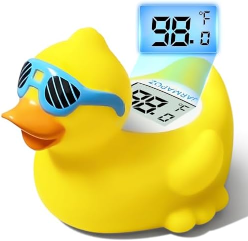 Duck Baby Bath Thermometer, Newborn Bath and Room Temperature Thermometer Safety Floating Toy, Bathtub Thermometer for Infant Jarmapoz