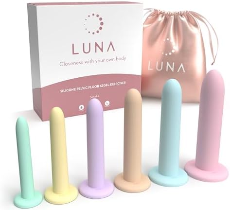 Luna Silicone Dilators for Pelvic Floor Strengthening - 6 Different Sizes - Pelvic Floor Strengthening Device Women - Dilators for Women Luna