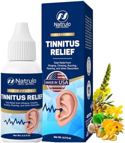 Tinnitus Relief for Ringing Ears – Natural Ear Ringing Drops (Капли) for Tinnitus Treatment – Sooth Discomfort, Reduce Ear Noise – Ear Cleaner Ear Wax Removal Drops Improve Hearing & Ear Health, Made in USA Natrulo