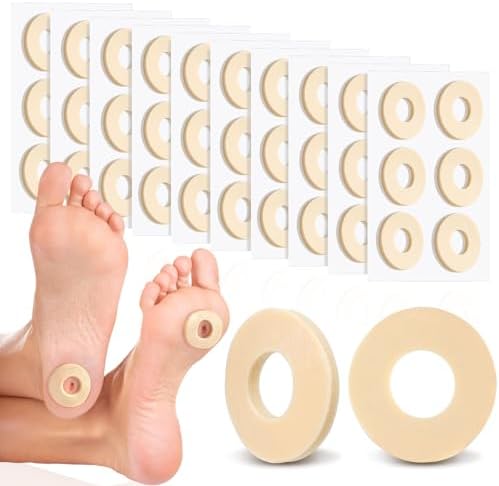 60 Count Soft Foam Callus Cushions Round Corn Cushions Pads Water Resistant Self Stick Adhesive Callus Pads for Bottom of Foot Protect Corn from Rubbing and Friction for Men Women Foot Care Threlaco