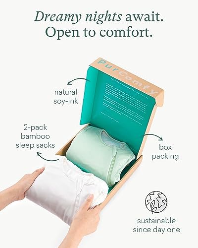 Supersoft Sleep Sack 0.5 TOG, Premium Bamboo Viscose Sleeping Bag Thin Baby Wearable Blanket 2-Way Zipper Sleepsacks PurComfy