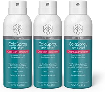 Itch Relief CalaSpray: Fast Itch Relief from Poison Ivy, Oak, Sumac, and Minor Scrapes & Cuts, 3 Ounces (2-Pack) DCH Labs