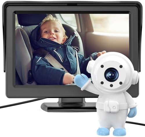 GROWNSY Baby Car Camera with Astronaut Lens, Car Baby Monitor with Camera, 4.3'' HD Display w/Night Vision Wide Clear View for Baby, Car Seat Mirror for Baby Rear Facing to Observe Baby Easily GROWNSY