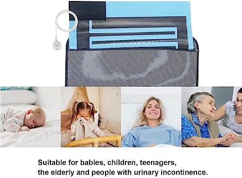 Bedwetting Alarm Pad for Children, USB Rechargeable, Pee Alarm with Music Optional and Volume Control, Potty Training Urinary Mat for Children TENQIU