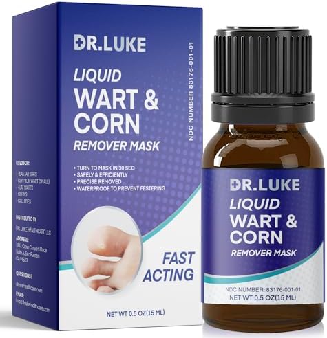 Dr. Luke Corn Removers for Toes: Deep Corn Removal for Feet Hand - Fast Acting Salicylic Acid Wart Corn Removers for Feet Hand Corn Callus Plantar Wart Common Wart Flat Wart - 0.5 Oz Dr. Luke