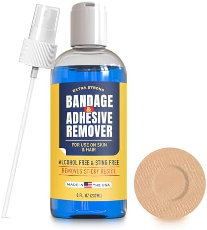 Sting-Free Adhesive Remover - Gentle & Pain-Free Bandage & Strong Adhesive Remover - Ideal for Sensitive Skin, Sports Tape, Dialysis Ports, Continuous Blood Glucose Monitoring & Colostomy Bag Care Berkland