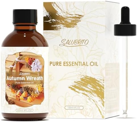 SALUBRITO Pumpkin Pie Essential Oil 4 Fl.Oz (120ml), Pure & Natural Fragrance Oils, Fall Essential Oil for Diffuser, Candle & Soap Making, Massage, Strong Scented Oil Salubrito