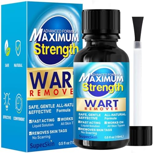 Fast Action Liquid Wart Gel Maximum Strength - Wart Liquid with Salicylic Acid - Fast-Acting Wart Liquid Freeze Off Designed for Warts, Plantar Wart, Genital Wart, Common Wart, Flat Wart, Corn, Callus Super-Skin