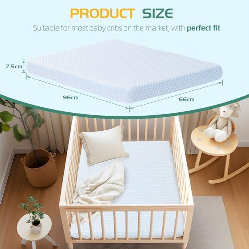 Pack and Play Mattress Pad,38"x26" Memory Foam Pack N Play Mattresses Topper for Baby Toddler,Portable Breathable Mattress Pack N Play with Removable Cover DIBAKO