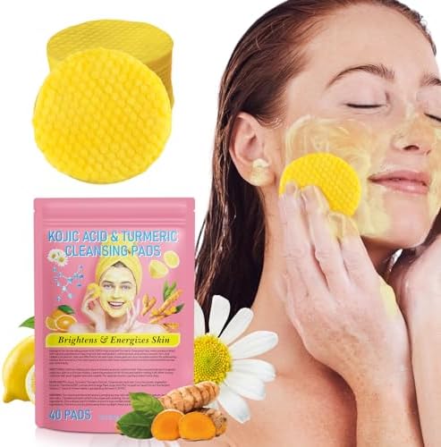 Turmeric Cleansing Pads, Exfoliating, Unclog Pores, Remove Excess Keratin From The Body'S Skin, Helps Balance Skin Oil And Water, Gentle & Non-Irritating, 40PCS Generic