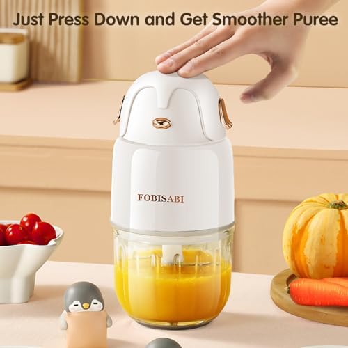 Baby Food Maker - Baby Food Processor Baby Food Blender for Baby Food, Fruit, Vegatable, Meat, Baby Food Puree Maker Make Fresh and Nutritious Meals for Your Little One (White) FOBISABI