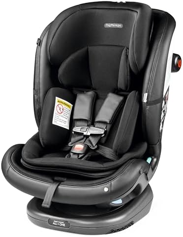 Peg Perego Primo Viaggio All-in-One Convertible Car Seat – Newborn to 10+ Years – 5-120 lbs – Height Adjustable & Slim, 100% FR-Free, Made in Italy, Crystal Black (Black) Peg Perego