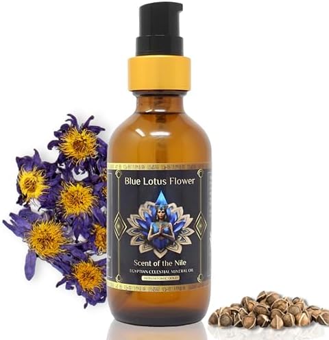 100% Pure Moringa Oil infused with 2% Blue Lotus Flower Celestial Oil and Egyptian Monoatomic Gold - Scent of the Nile - 1 oz. (30ml) ZP.TECH