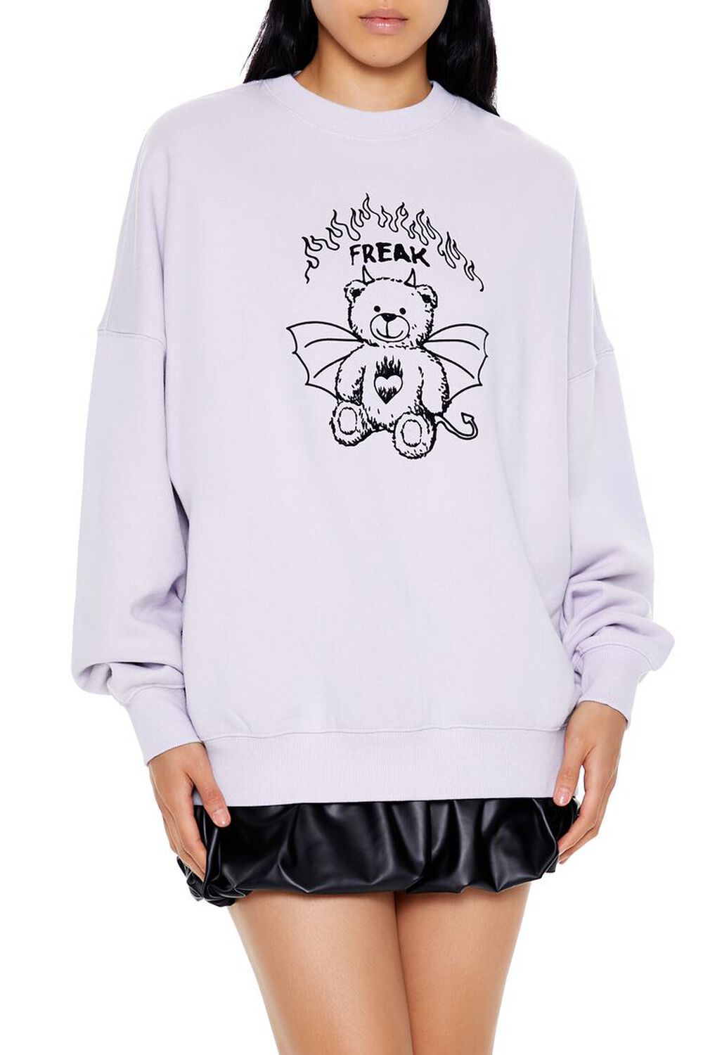 Женский Пуловер FOREVER21 French Terry Freak Graphic FOREVER21