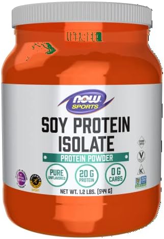 NOW Foods Sports Nutrition, Soy Protein Isolate 20 G, 0 Carbs, Unflavored (Без вкуса) Powder (Порошок), 1.2-Pound NOW Foods