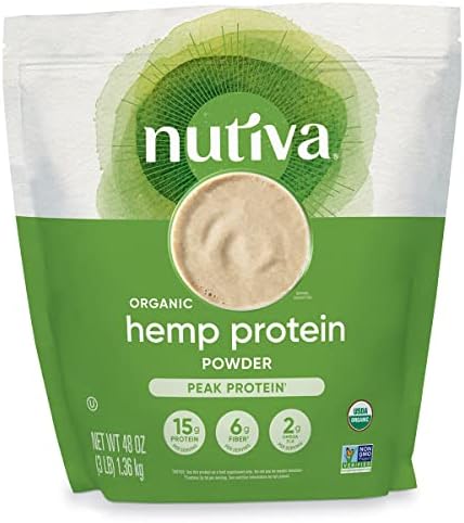 Nutiva Organic Cold-Pressed Raw Hemp Seed Protein Powder (Порошок), Peak Protein, 30 Oz, USDA Organic, Non-GMO, Whole 30 Approved, Vegan, Gluten-Free & Keto, Plant Protein with Essential Amino Acids Nutiva