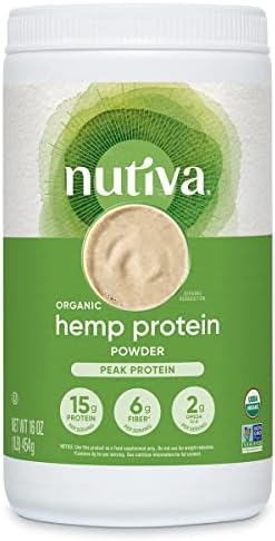 Nutiva Organic Cold-Pressed Raw Hemp Seed Protein Powder (Порошок), Peak Protein, 30 Oz, USDA Organic, Non-GMO, Whole 30 Approved, Vegan, Gluten-Free & Keto, Plant Protein with Essential Amino Acids Nutiva