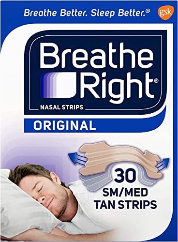 Назальные полоски Breathe Right Original Tan маленькие/средние 30 шт (набор из 5 упаковок) Breathe Right