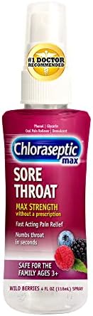 Chloraseptic Max Strength Sore Throat Spray (Спрей), Wild Berries Flavor, 4.0 fl oz (Жидкие унции) Chloraseptic