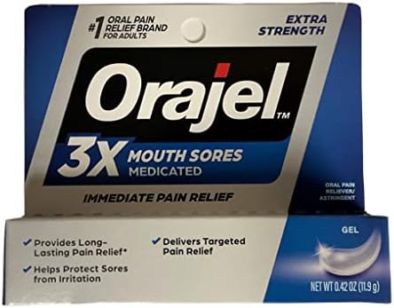 Orajel Oral Pain Reliever, for All Mouth Sores, Maximum Strength, Gel (Гель) 0.42 Oz, 11.9 G (Pack of 2) Orajel