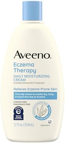 Aveeno Eczema Therapy Daily Moisturizing Cream (Крем) for Sensitive Skin, Soothing Eczema Relief Cream for Itchy, Dry Skin, Fragrance-Free Itch Cream, 12 FL OZ Aveeno