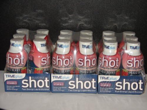 True Plus Glucose Liquid Shots Mixed Berry Flavor 2oz - 18 Pack TRUEplus