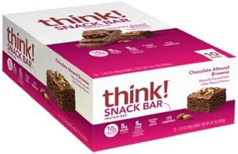 think! Protein Bars with Chicory Root for Fiber, Digestive Support, Gluten Free with Whey Protein Isolate, Salted Caramel, Snack Bars Without Artificial Sweeteners, 1.4 Oz (10 Count) Think!